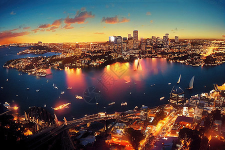 悉尼和港湾的SYDNEY观图片