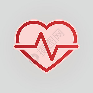 心脏心心动成像图 健康与体育标志性说明图片