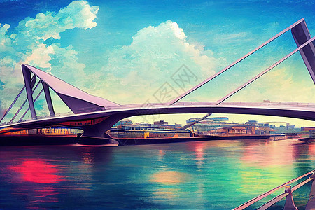 桥在都柏林夏季图片