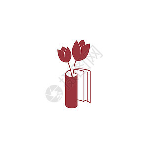 红玫瑰图标设计插图花束绿色婚礼叶子红色植物植物群花瓣背景图片