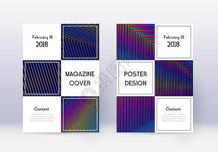 商业覆盖设计模板集  彩虹Abstra横幅图层身份插图梯度证书小册子杂志品牌蓝色图片