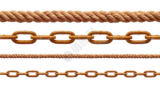 铁链金属链 钢绳索电缆线螺旋棕色环形边界力量电缆金属工具航海工业图片