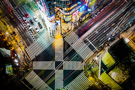 路夜景乡村边桥交汇图像路口银座人行道观光中心头灯交通数量城市建筑学背景