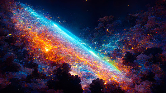 外层空间的抽象背景与超亮恒星和彗星 主题是爆炸和太空生命科学宇宙乳白色星座天文学星星星云螺旋蓝色星际图片