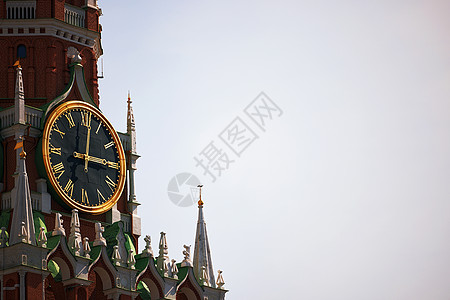 莫斯科克里姆林宫 Spasskaya 塔 著名的编钟是俄罗斯的主要时钟 俄罗斯的景点 历史建筑 国家的象征 莫斯科的热门景点城市图片