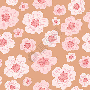 花田图案 花电图案 60年代的嬉皮图案柜台纺织品手绘打印雏菊矢量花头涂鸦艺术图片