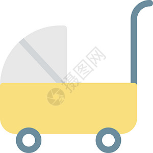 婴孩婴儿摇篮运输童年婴儿车车轮儿童越野车载体插图白色图片