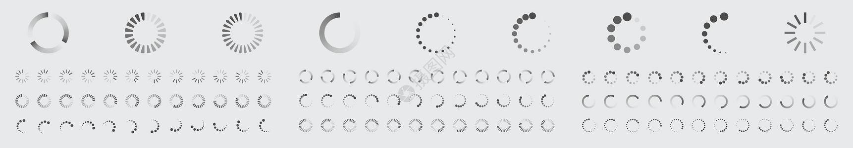 循环装入缓载图标矢量集缓冲动画片进步下载加载框架数据电脑网络速度图片
