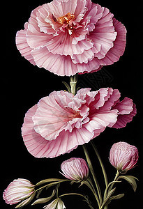 粉红康乃馨花的艺术说明图片