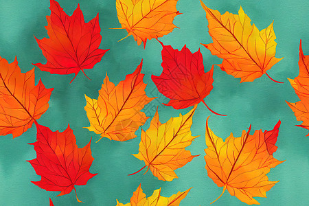 秋叶 扫瞄风景小矮人和红浆果 无缝的秋天矮人插图墙纸公园魔法水彩童话故事卡通片森林叶子图片