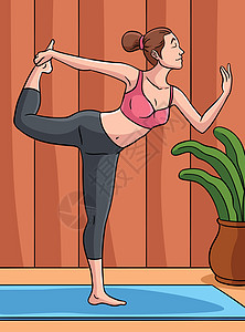 瑜伽运动彩色漫画说明图片