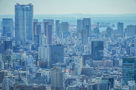 从东京市政厅天文台看到东京市风景的东京城景首都景点街景办公楼城市企业形象景观蓝天设施旅游图片