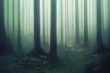 魔法发光的森林 地牢和龙的幻想概念艺术图片