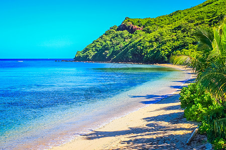 斐济群岛太平洋夏季夏日热带沙沙滩太平洋晴天天堂海滩气候天空旅游摄影风景蓝色海浪图片