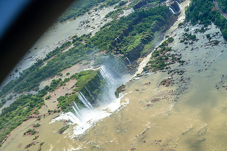 南美洲的伊瓜祖瀑布蓝色下降环境国家流动地标游客丛林风景天线图片