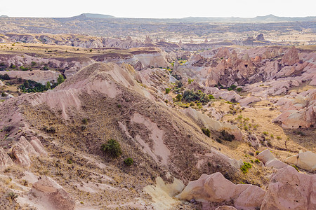 沙漠玫瑰谷 土耳其卡帕多西亚 前往土耳其的概念峡谷目的地火山假期旅行洞穴仙境侵蚀踪迹地标背景