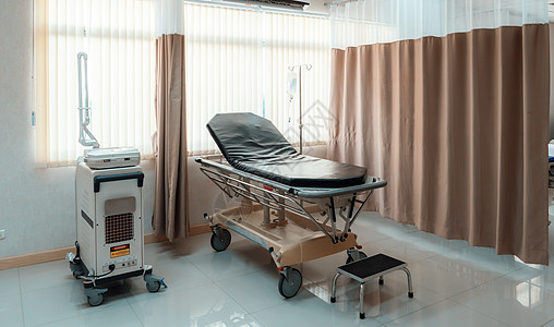 消毒室配备有舒适的病床 供病人康复之用疾病情况诊断康复医院援助药物治疗医务室房间治疗背景图片