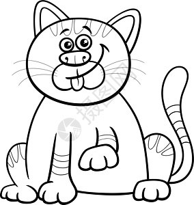 卡通猫猫动物字符颜色页面背景图片