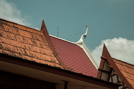 传统佛教寺院屋顶上的泰神庙艺术和建筑外观宗教风格山墙文化情调场景建筑学吸引力天空图片