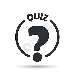 Quiz 猜测平坦风格的社交媒体图标 在孤立的背景中显示 Faq 矢量 帮助按键符号商业概念思考营销标签注意力调查问卷游戏徽章警图片