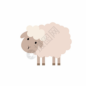 以卡通风格的可爱羊 儿童关于绵羊 矢量宠物的插图孩子们英雄婴儿艺术图标孩子卡通片动物园羊肉农场图片