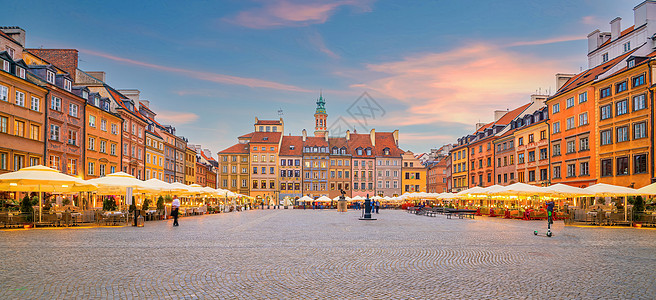 波兰华沙旧城 波兰城市风景正方形遗产历史地标纪念碑街道日落旅行吸引力景观图片