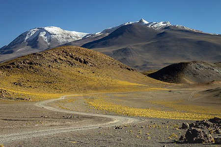 智利阿塔卡马沙漠Sunset月光谷泥土路地貌戏剧性地貌公共公园风景公路目的地小路干旱乡村天空山脉沙漠图片