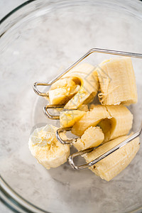 香蕉泥粉碎糖化热带食物植物玻璃水果图片