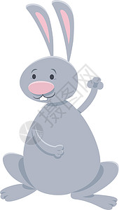 卡通 快乐的灰兔或兔子动物图片