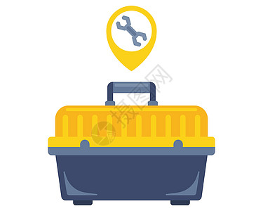 黄色塑料工具储存箱 用于家务工作图片