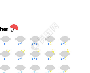 以云 太阳 闪电 雨 雪等符号形式出现图片