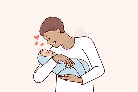 爱人怀着新生婴儿 微笑与自己的儿子交流 Victor 图像图片