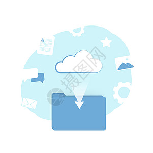 云层同步和备份存储插图概念 在线备份个人数据 计算机文件夹 照片 信息矢量图示等图标 可使用图片