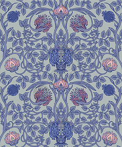 模式设置蓝色古董植物叶子花园艺术美术墙纸纺织品包装织物图片