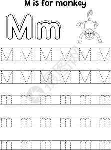 猴子动物追踪信件ABC 彩色图片