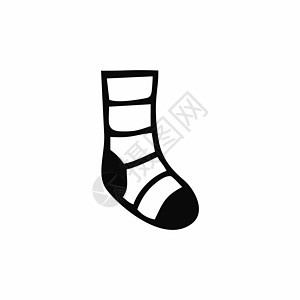 黑色和白面条袜子 袜子的轮廓插图 衣服元素婴儿拖鞋涂鸦贴纸丝袜染色草图短袜铅笔黑与白图片