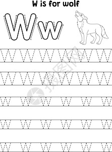 野狼动物追踪信件ABC 彩色图片