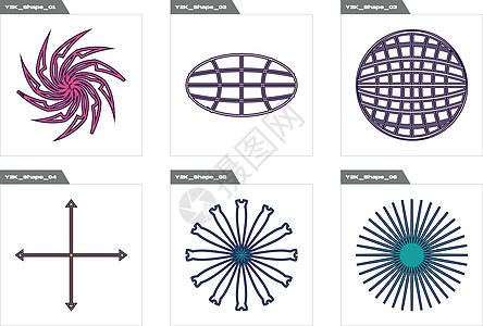 布鲁塔勒斯主义的形状 趋势几何后现代数字 最起码的图标服饰天空横幅绘画行星原子火花打印海浪圆圈图片