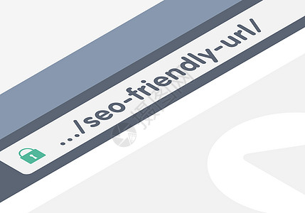 SEO 友好 Url 概念图 带有地址栏和网站页面 seo 优化短地址的 Internet 浏览器 平面设计中的矢量图解图片