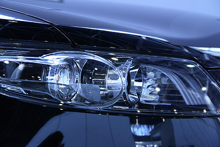 黑色车前灯蓝色汽车金属运输玻璃驾驶塑料技术反射车辆图片