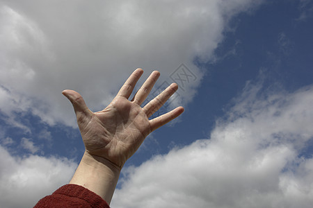 手掌帮助蓝色棕榈祷告天堂宗教领导精神天空上帝图片