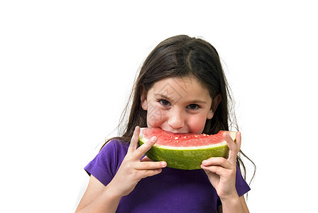 女孩吃西瓜营养小吃青年幸福女性活动果汁乐趣水果食物图片