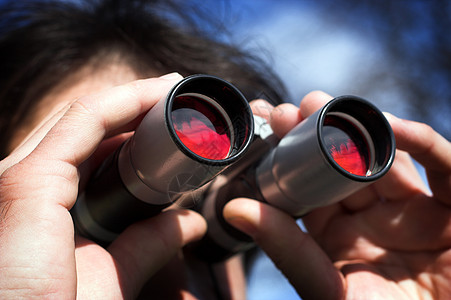 观察者光学男人天空白色红色监督镜片手表探索间谍图片