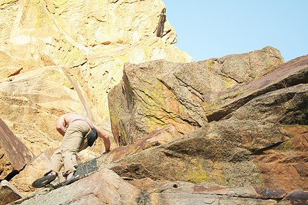 攀岩者男人男性挑战进步自由领导力量身体风险行动图片