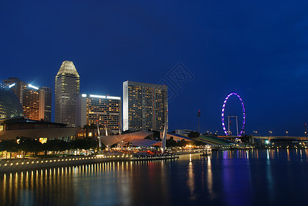 晚上的新加坡市背景图片