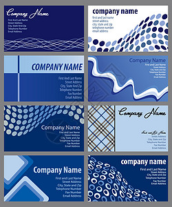 一套名片设计海浪墙纸公司圆点漩涡白色曲线创造力长方形卡片图片