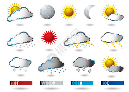 天气图标生态预报卡通片太阳季节橙子阴影纽扣夹子标签图片