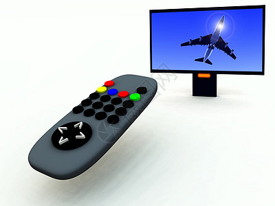电视控制台和电视翅膀编程技术监视器纯平展示长方形纽扣运输蓝色图片