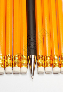混装铅笔中的机械塑料铅笔黄色石墨进步教育橡皮背景图片
