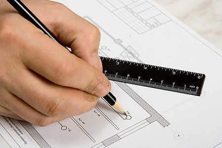 工程学在纸上画画 统治者Pencil工程设计师项目活动承包商建筑学办公室工程师写作进步图片